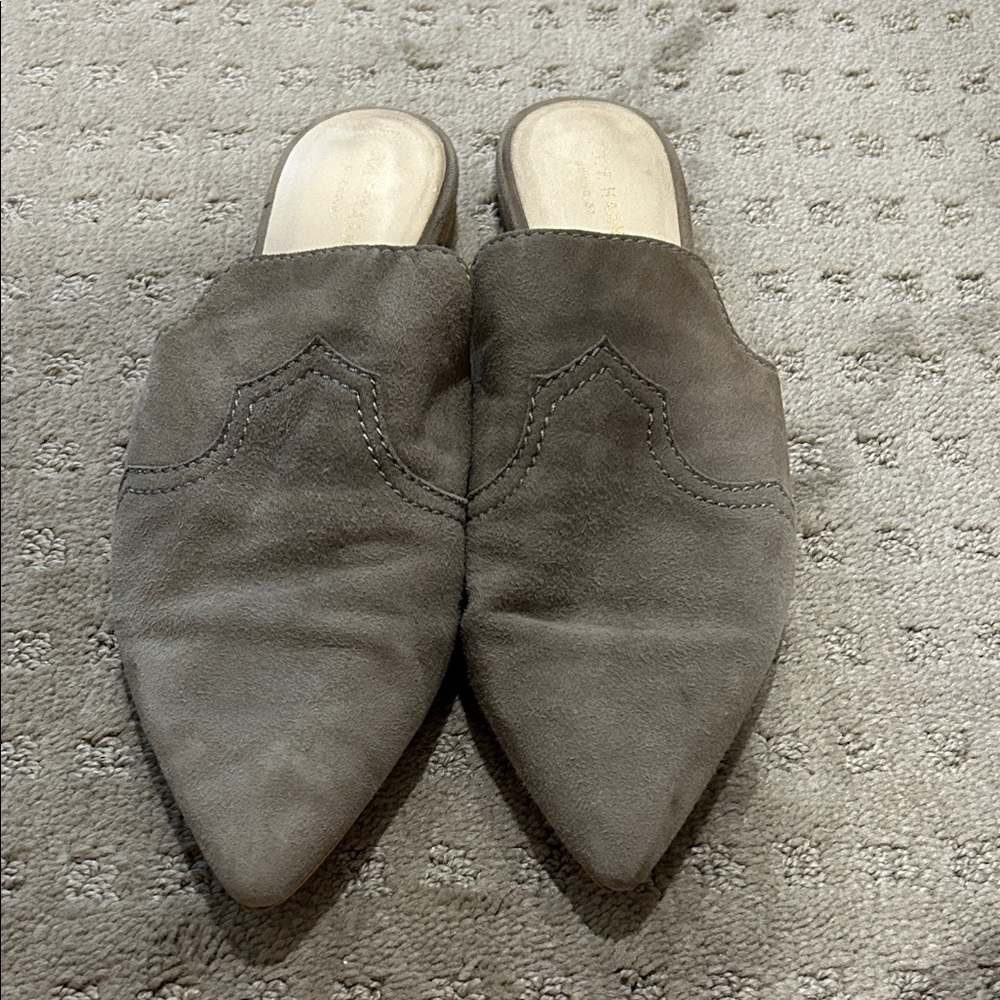 Cole Haan Pointed Suede Slip-On Mule in Gray — Neutral Everyday Style